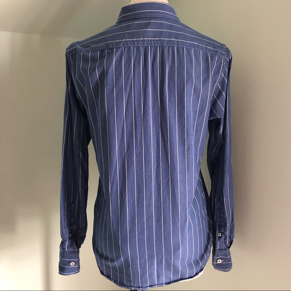 American Eagle Vintage Fit Stripe Collared Top - Picture 3 of 5